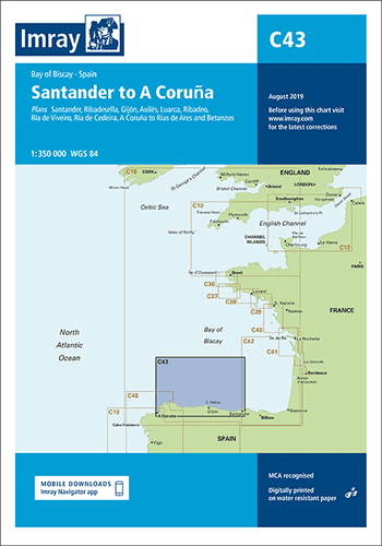 Imray C43 Chart: Santander To A Coruna